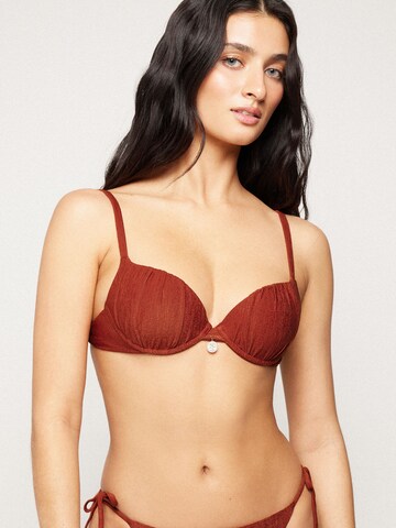 Tezenis Balconette Bikinitop 'Paradise Bay' in Braun: Vorderseite