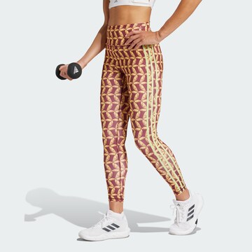 ADIDAS PERFORMANCE Skinny Sports trousers 'Adidas x Farm Rio' in Yellow: front