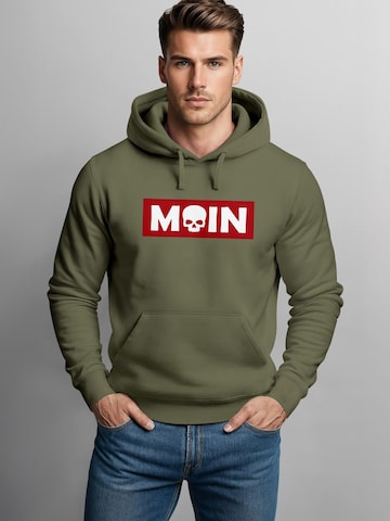 Neverless Sweatshirt 'Moin Skull' in Green