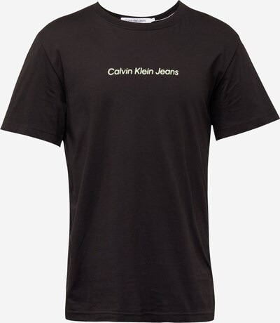 Marškinėliai iš Calvin Klein Jeans, spalva – pastelinė žalia / juoda, Prekių apžvalga