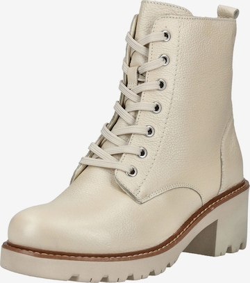CAPRICE Lace-up bootie in White: front