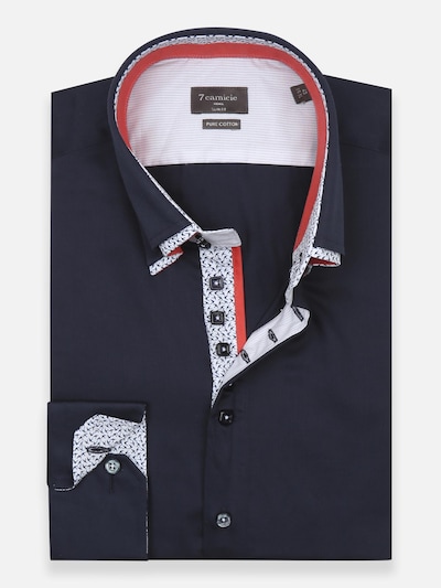 7Camicie Chemise business 'Marco Polo Iconic Satin Man Shirt White' en bleu, Vue avec produit