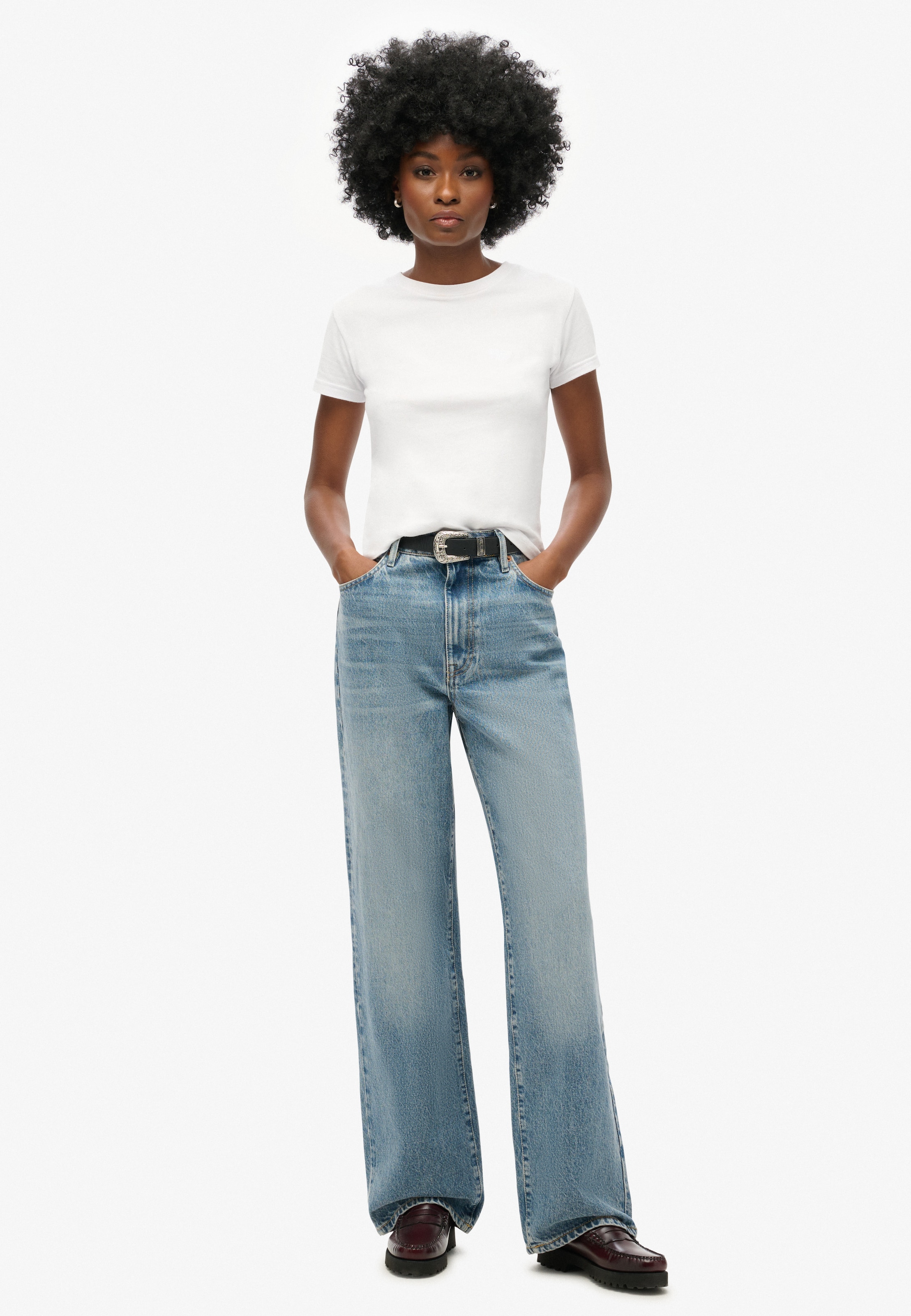 Superdry Wide Leg Jeans in Blau