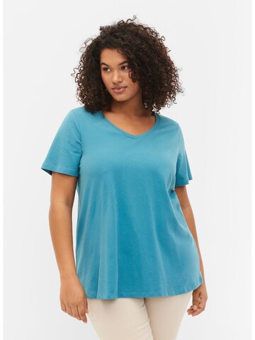 T-shirt Zizzi en bleu : devant