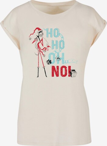 ABSOLUTE CULT T-Shirt 'The Nightmare Before Christmas - Ho Ho No' in Beige: predná strana