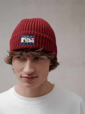 Bonnet Tommy Jeans en rouge : devant