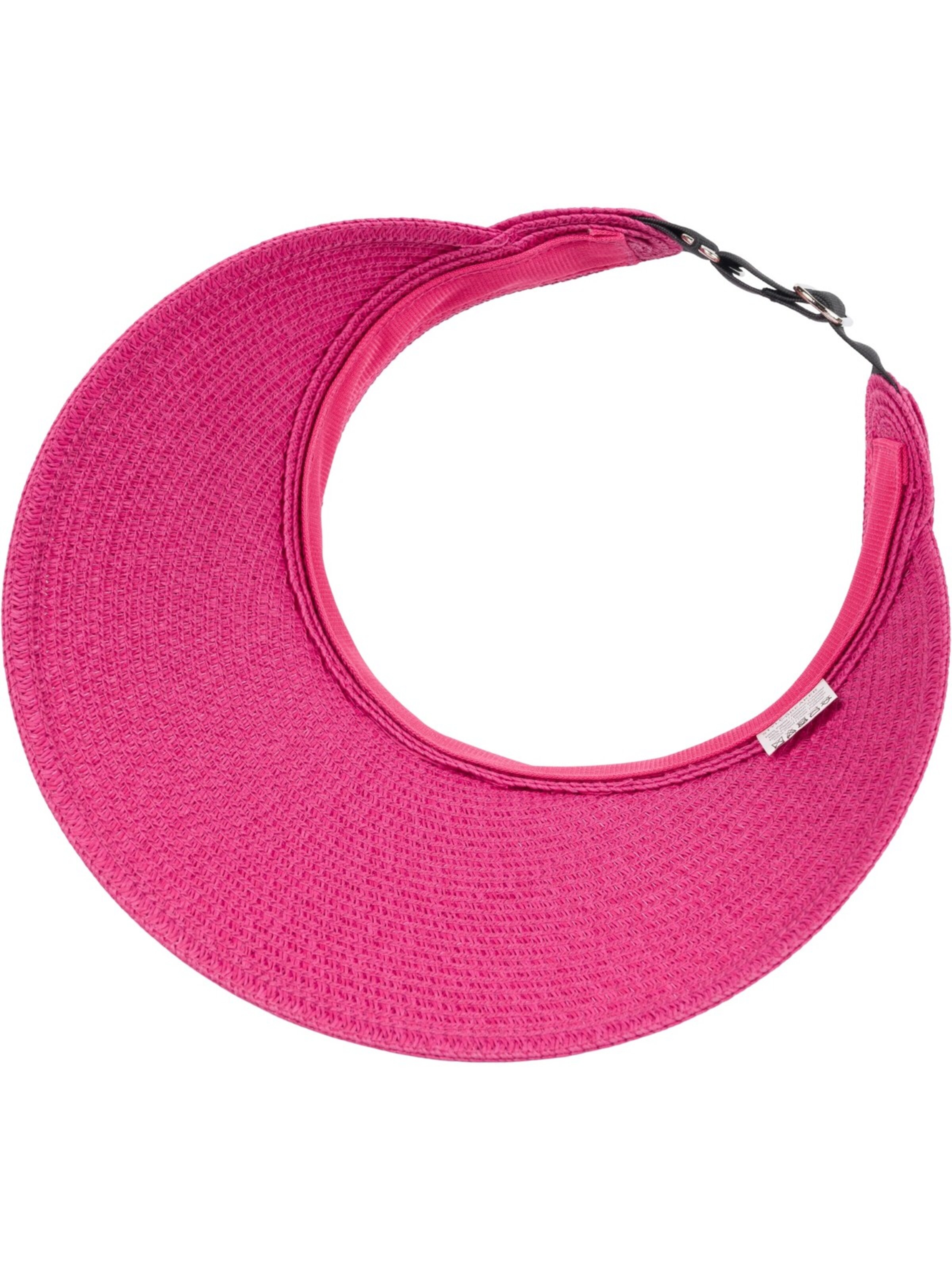 styleBREAKER Cap 'Papierstroh Visor Cap Einfarbig' in Pink