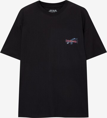 Maglietta 'DARK SIDE' di Pull&Bear in nero: frontale