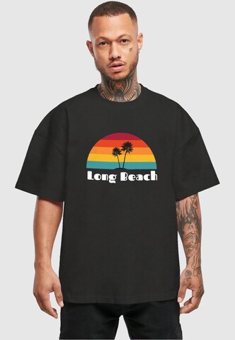 Merchcode Shirt 'Long Beach X' in Schwarz: predná strana