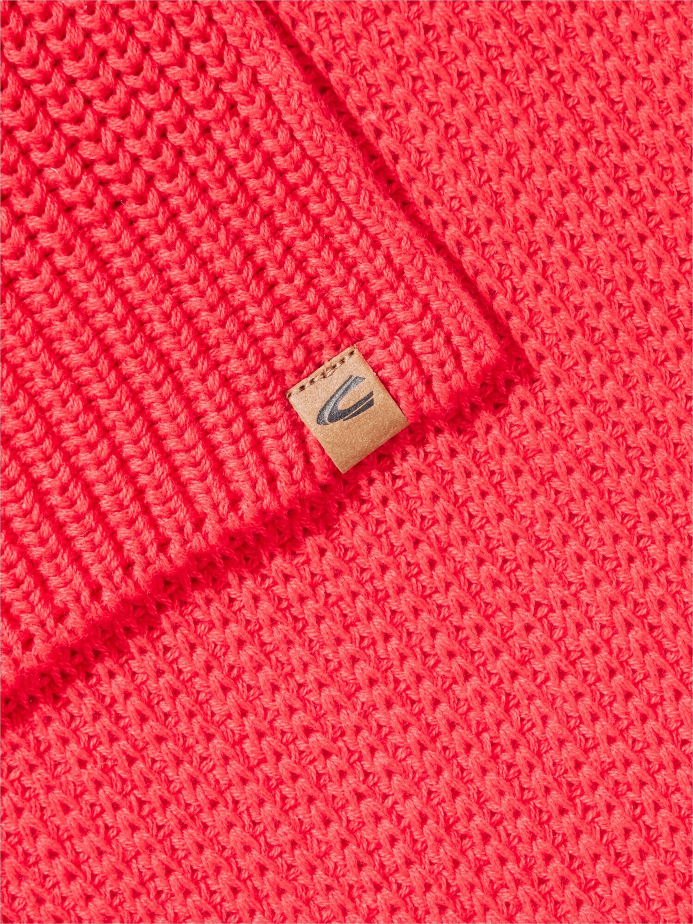 CAMEL ACTIVE Strickschal aus reiner Baumwolle in Rot