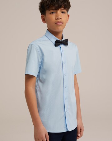 WE Fashion Regular fit Button Up Shirt in Blue: front