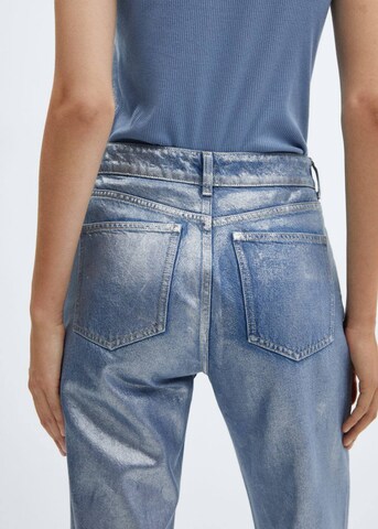 MANGO Regular Jeans 'Silver' in Silber
