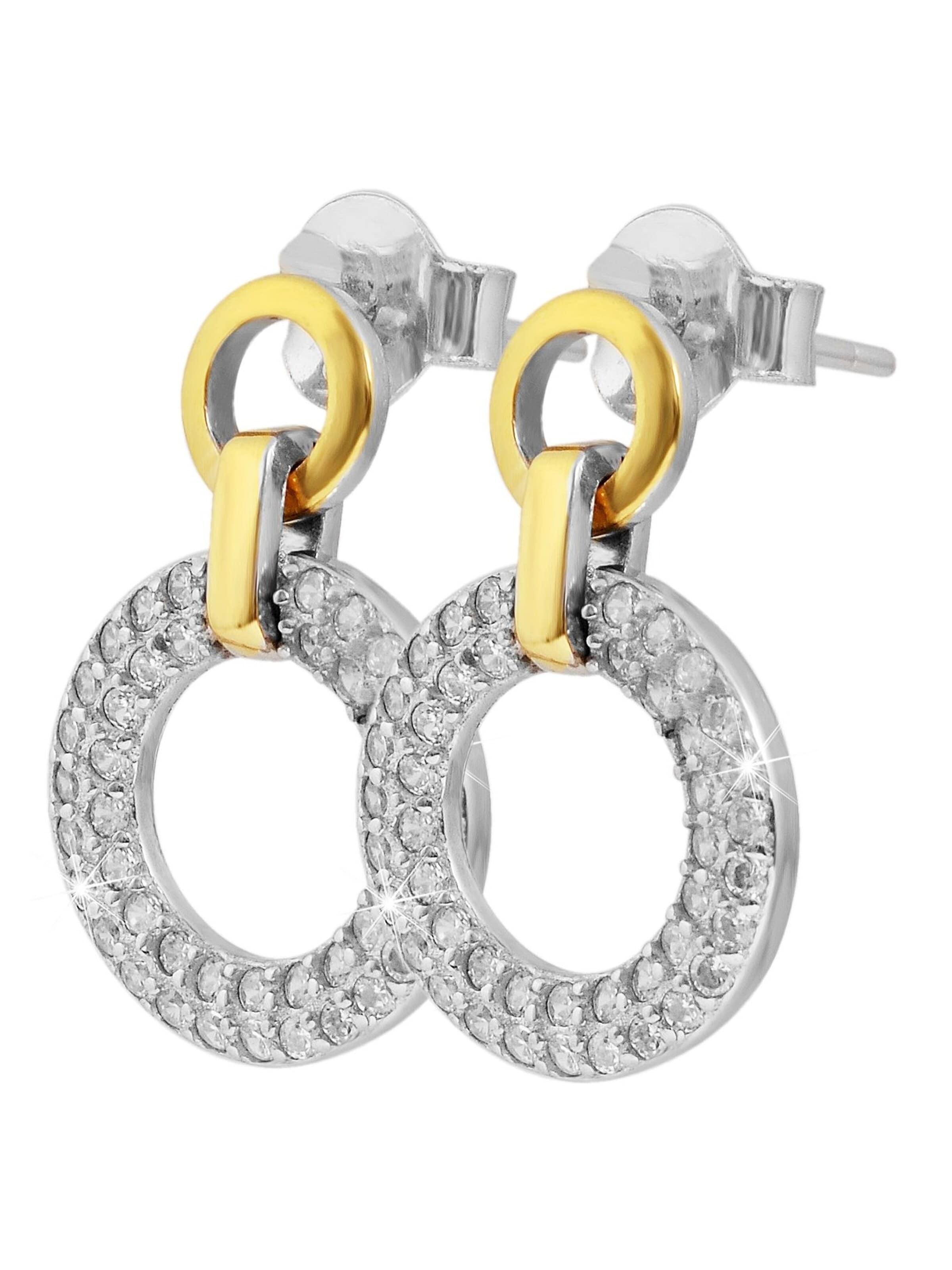 Akzent Earrings '"Leandra" aus 925 Sterlingsilber, rhodiniert, langlebig' in Mixed colors