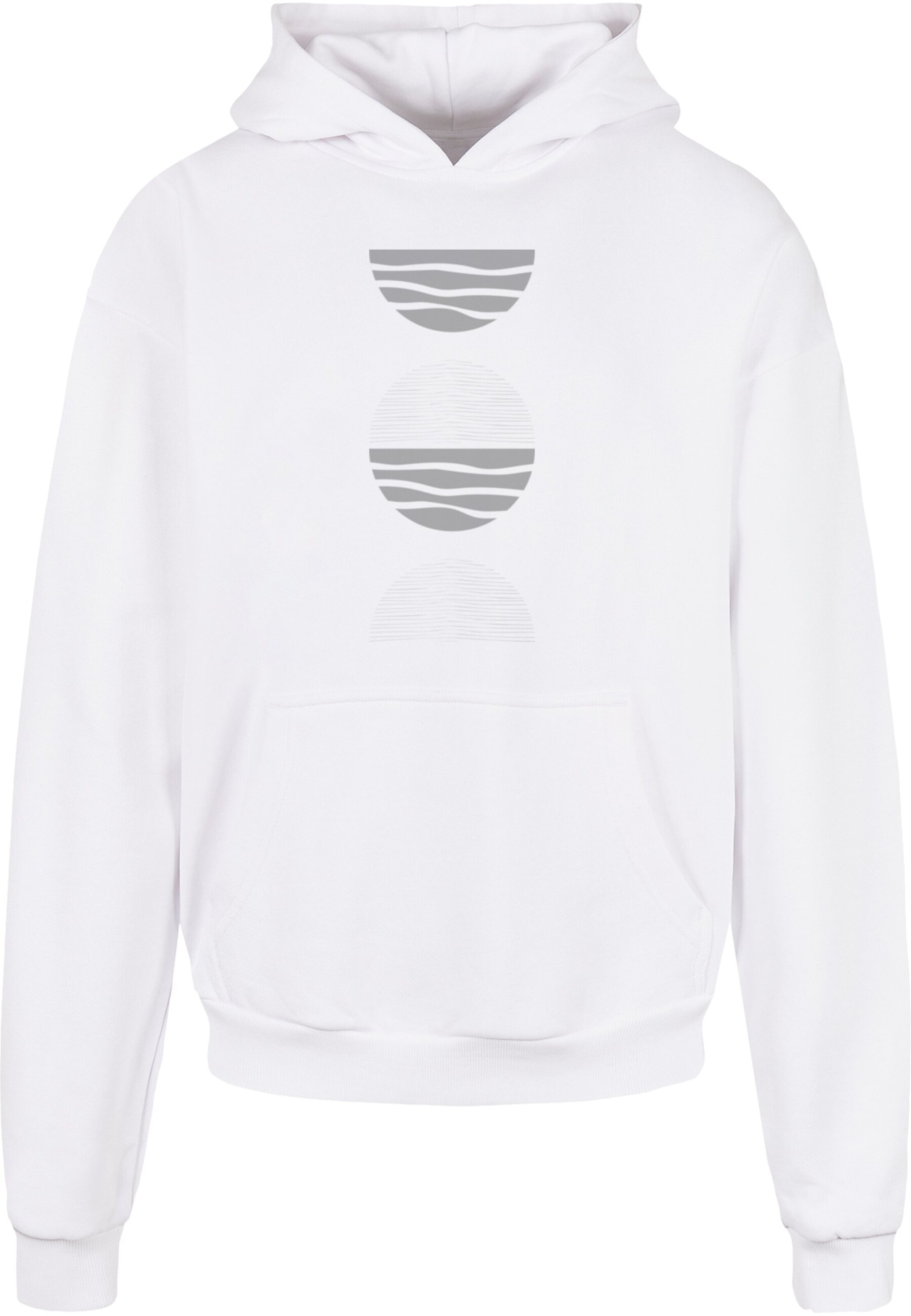 Merchcode Sweatshirt 'Abstract Waves' in White: front
