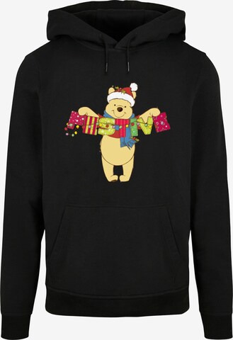 ABSOLUTE CULT Sweatshirt 'Winnie The Pooh - Festive' in Zwart: voorkant