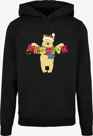 ABSOLUTE CULT Sweatshirt 'Winnie The Pooh - Festive' in Zwart: voorkant