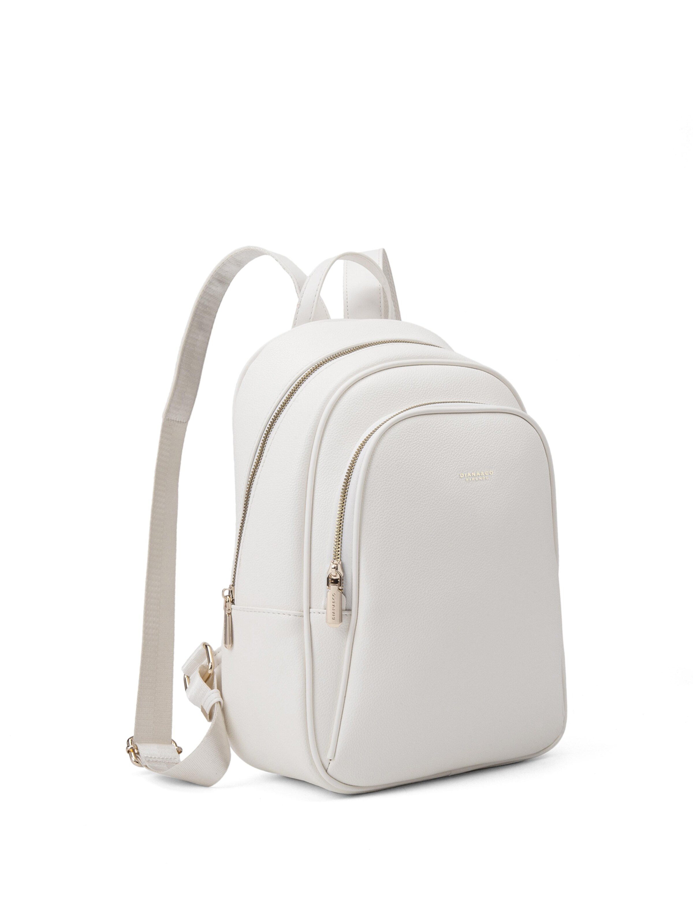 Zaino 'Zaino Donna Vegan Leather con Zip e Tasche - Diana & Co Firenze' di Diana&Co. in bianco