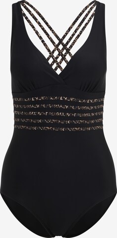 LASCANA Triangle Swimsuit in Black: front