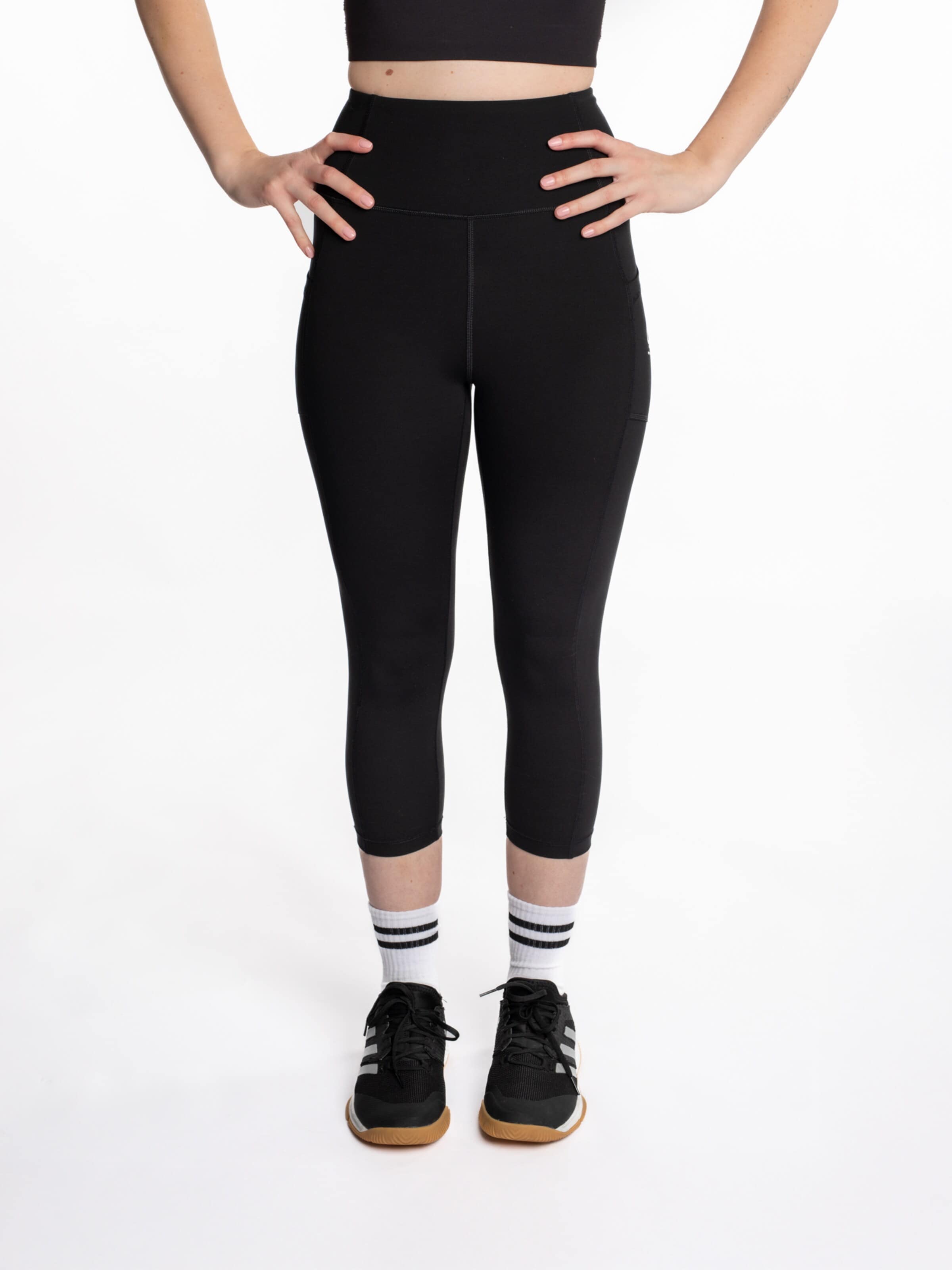 mymotus Skinny Sporthose 'mymotus®, ladies 3/4 tight, RW51'‌‌‌‌‌ in Schwarz: Vorderseite