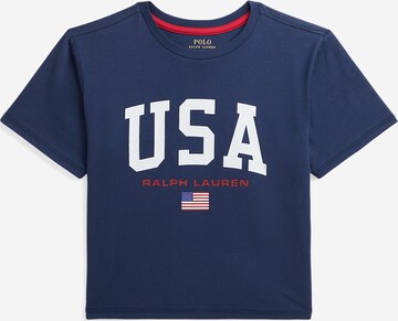 Polo Ralph Lauren T-shirt 'USA' i blå: framsida