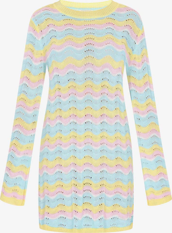 IZIA Pletena obleka 'Festival' | rumena barva: sprednja stran