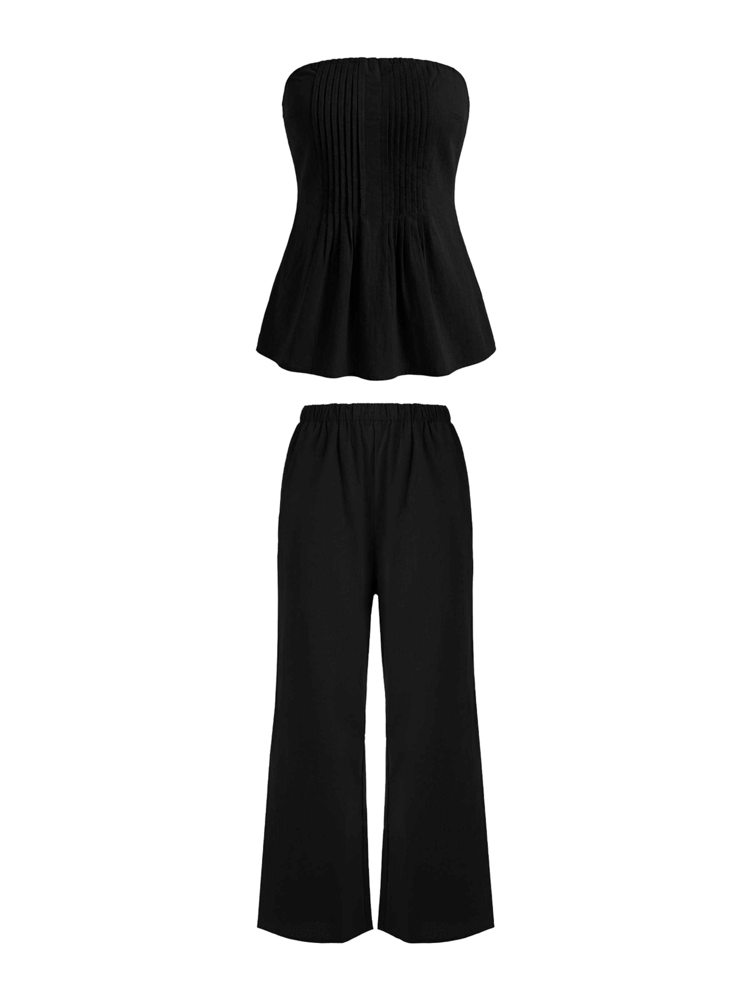 Costum cu pantaloni de la Imily Bela pe negru: față