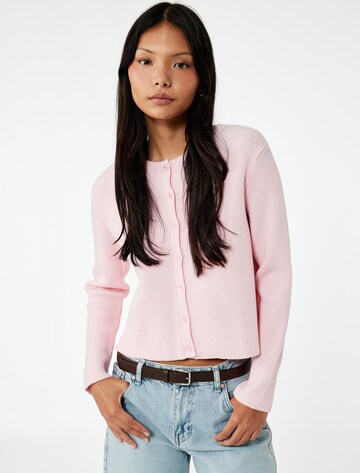 Koton Knit Cardigan in Pink: front