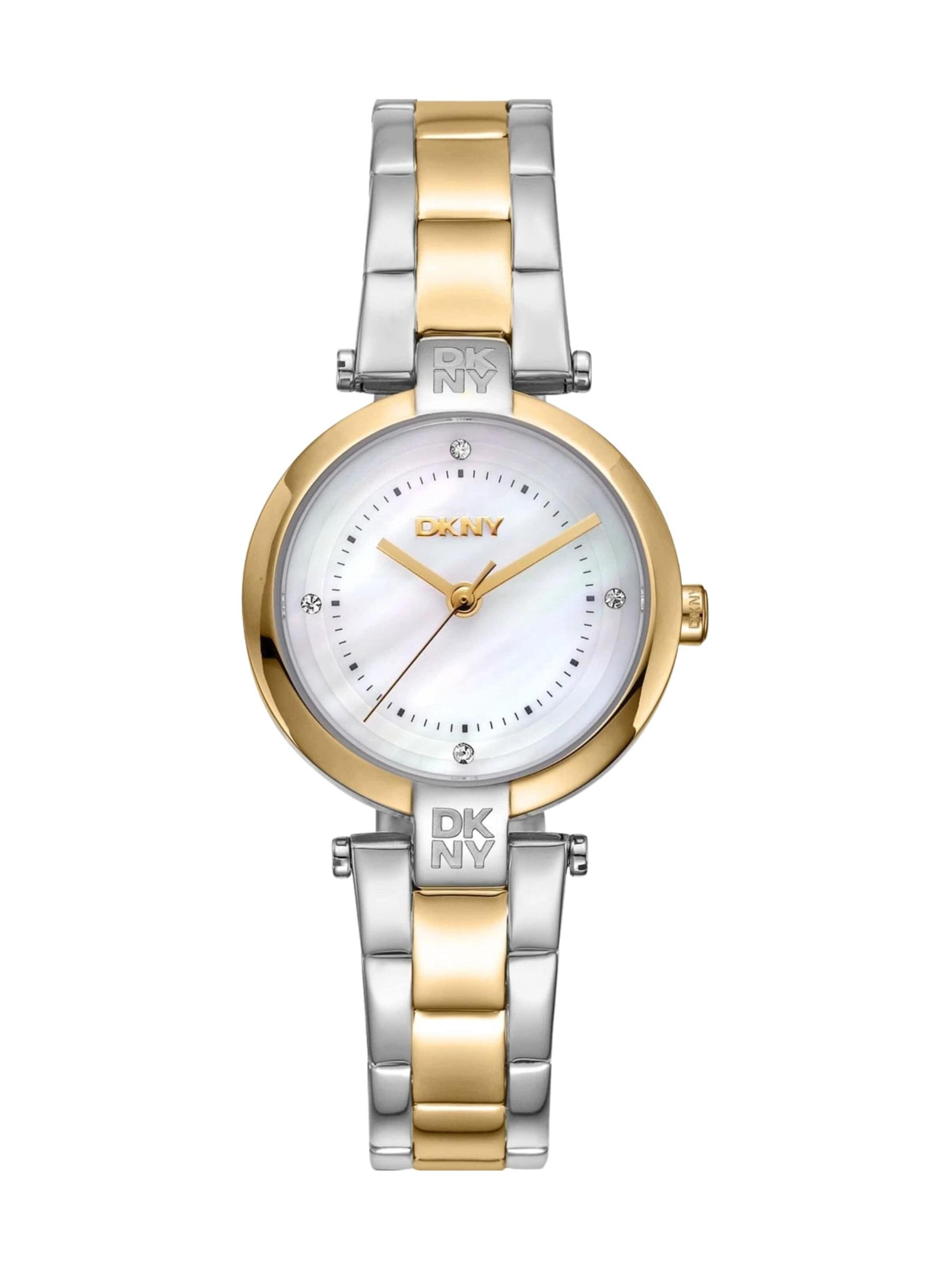 Ceas analogic de la DKNY pe auriu: față