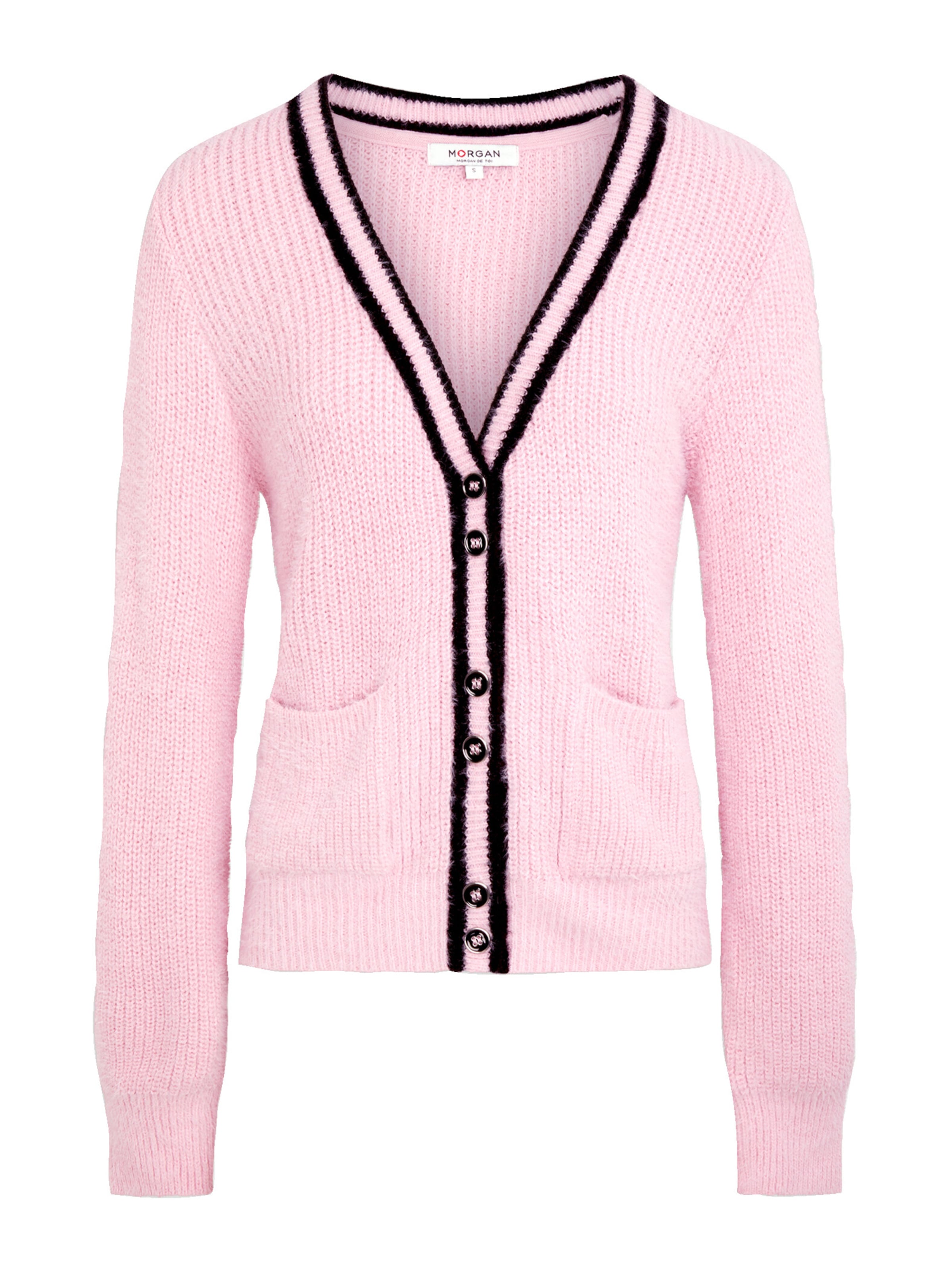 Morgan Cardigan '261-MELROSE' en bleu foncé / rose clair / blanc, Vue avec produit