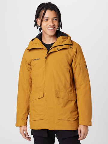 MAMMUT - Casaco outdoor 'Chamuera' em amarelo: frente