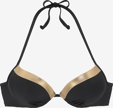 LASCANA Push-up Bikinitop in Zwart: voorkant