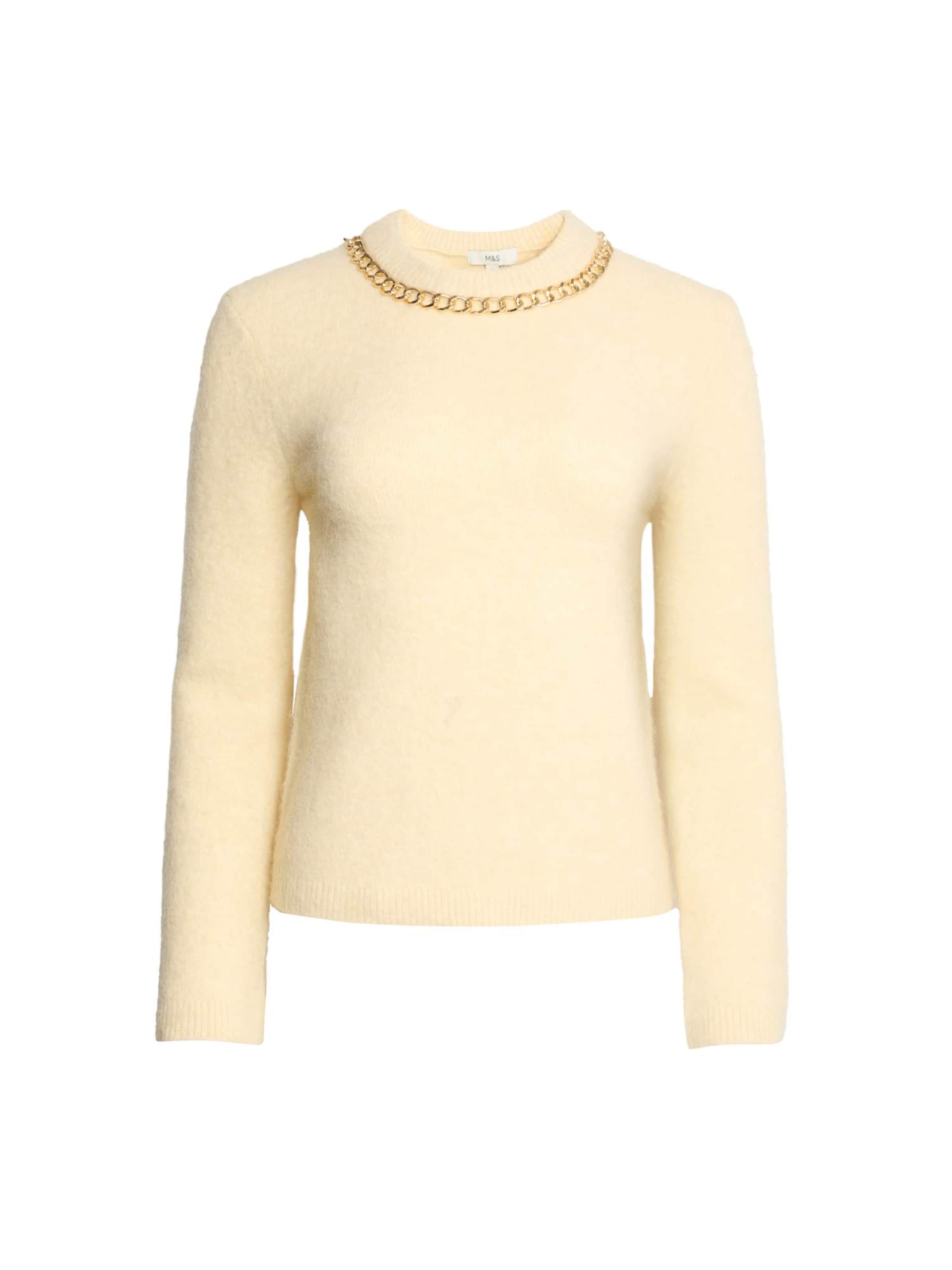 Pull-over Marks & Spencer en beige : devant