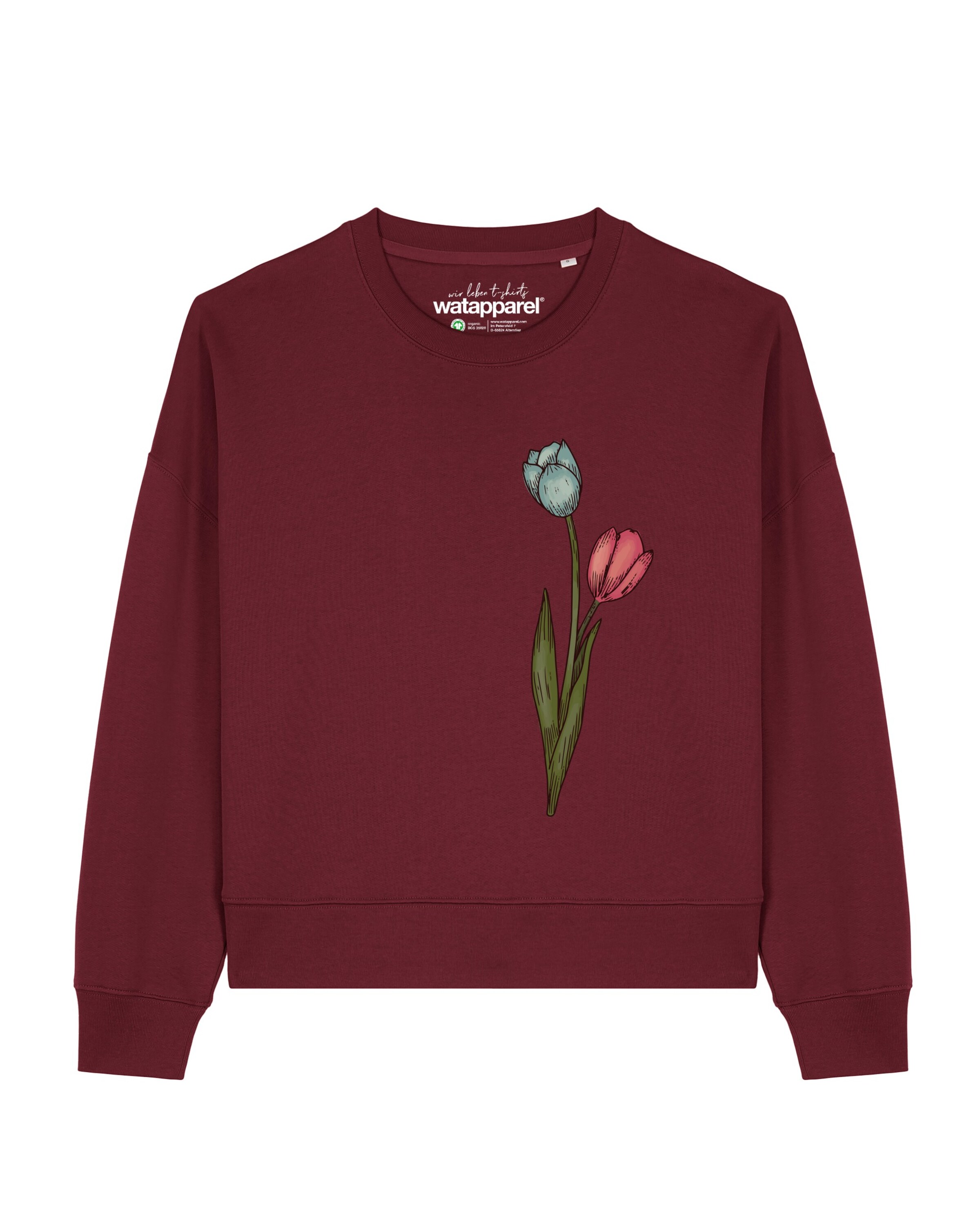 Watapparel Sweatshirt 'Blume In Wasserfarbe 05' in Red: front