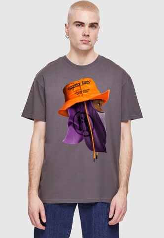 Forgotten Faces Shirt 'Head Gear' in Grey: front
