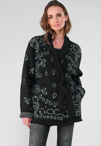 Le Temps Des Cerises Knit Cardigan 'Bao' in Black: front