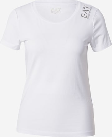 T-shirt EA7 Emporio Armani en blanc : devant