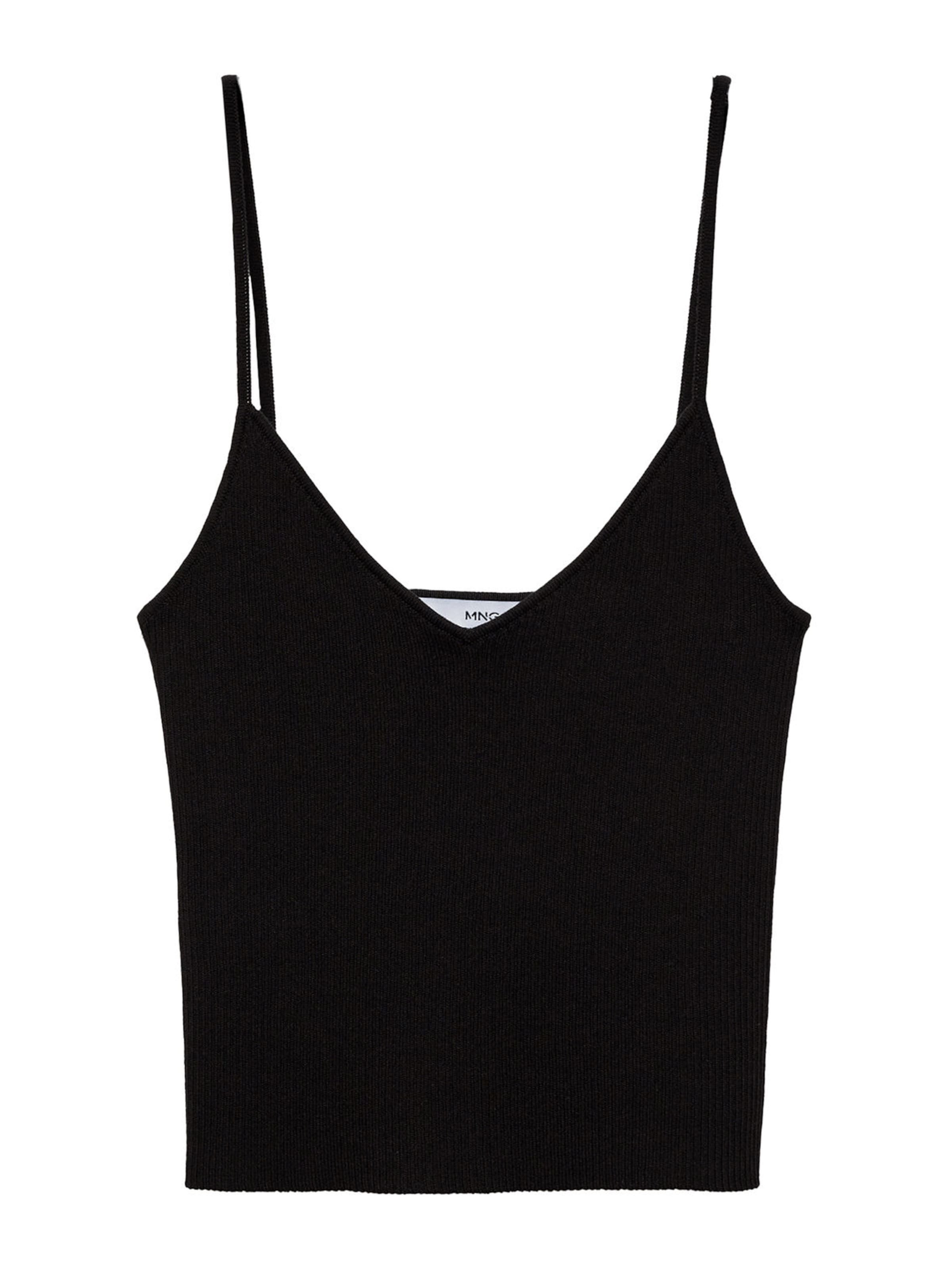 MANGO Broderad topp 'GALICIA' i svart: framsida