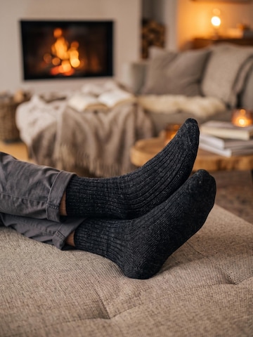 sockenkauf24 Skarpety 'Norweger Wollsocken' w kolorze czarny