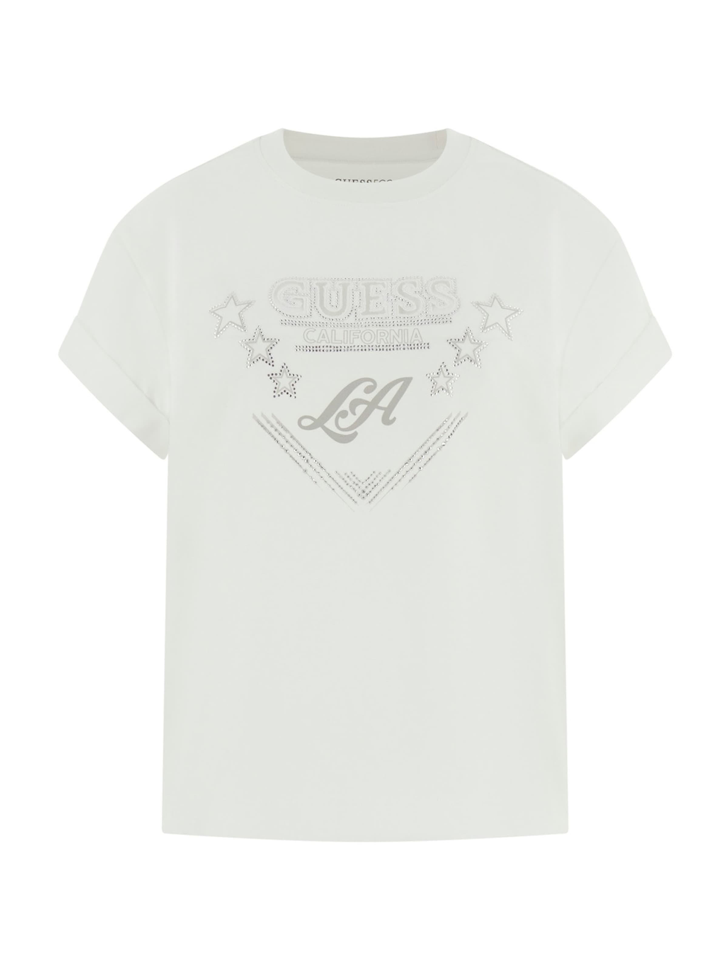 GUESS Μπλουζάκι &#x27;LA STARS&#x27; σε λευκό: μπροστά