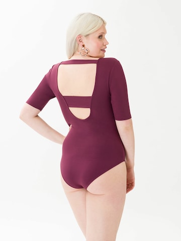 Les Lunes Shirt Bodysuit 'Charlotte' in Purple