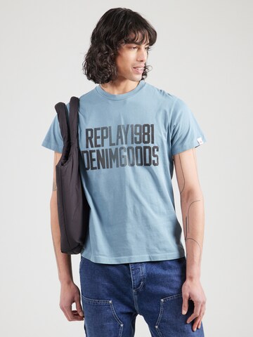 Tricou de la REPLAY pe albastru: față
