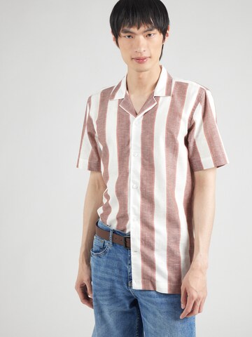 Regular fit Camicia di Lindbergh in marrone: frontale