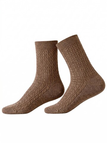 Millo Socks 'Cosy Twist' in Brown