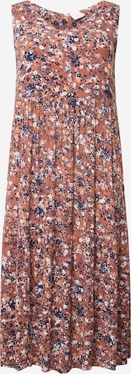 KAFFE CURVE Ljetna haljina 'Selena' u tamno plava / smeđa / puder roza / bijela, Pregled proizvoda