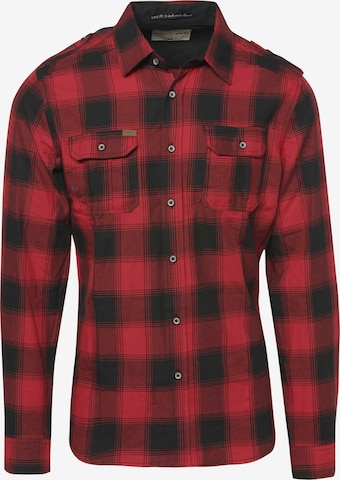 KOROSHI Regular fit Button Up Shirt in Red: front