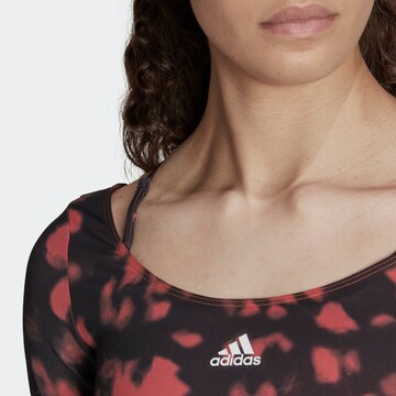 ADIDAS SPORTSWEAR Functioneel shirt 'Hyperglam Cut 3-Stripes ' in Rood