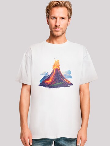 T-Shirt 'Vulkanausbruch' F4NT4STIC en blanc : devant