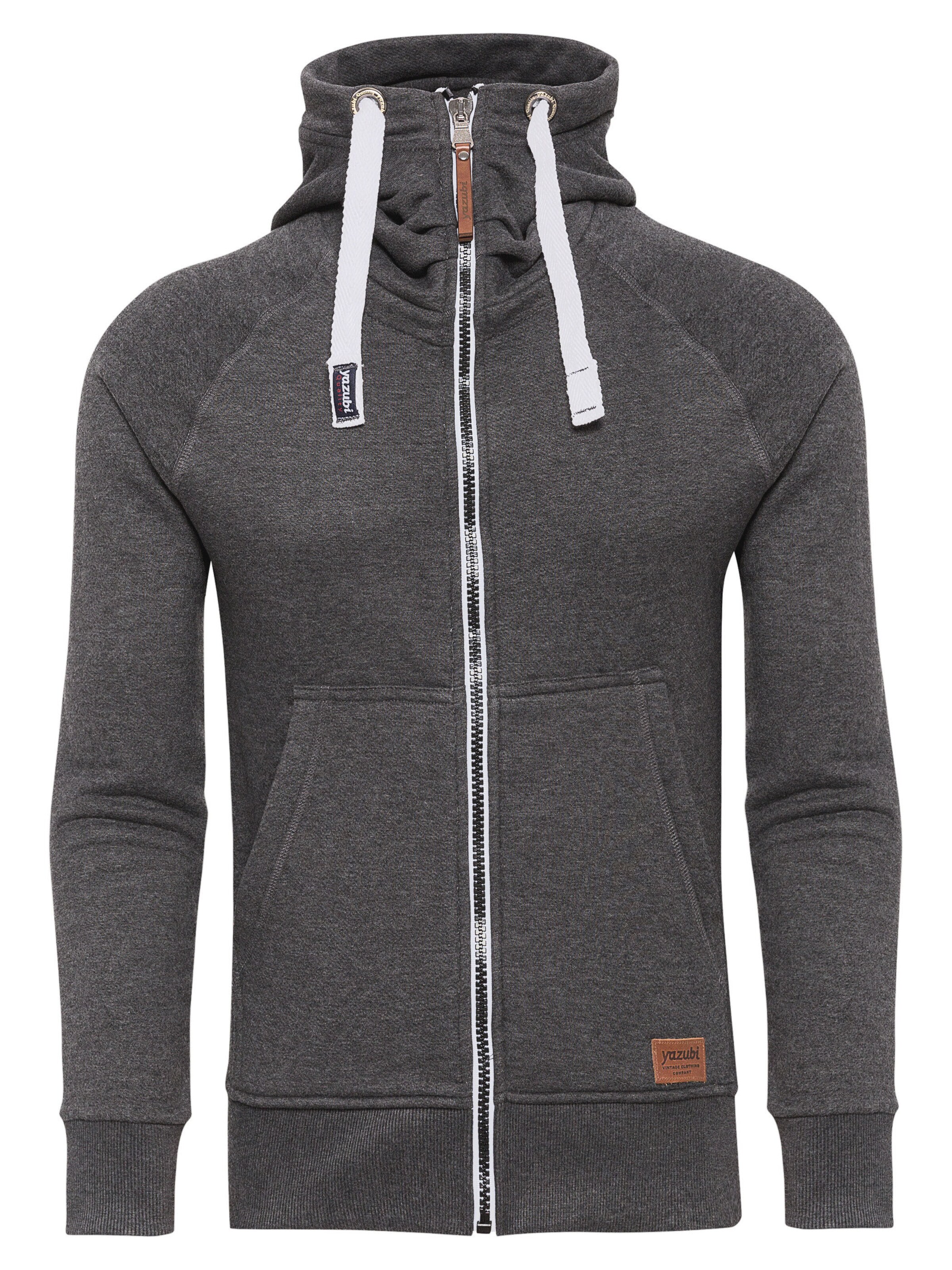 yazubi Zip-Up Hoodie 'Jacob' in Grey: front