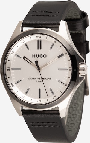 HUGO Red Analog klocka '#Complete' i svart: framsida