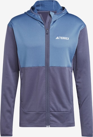ADIDAS TERREX Athletic Fleece Jacket 'Xperior' in Blue: front